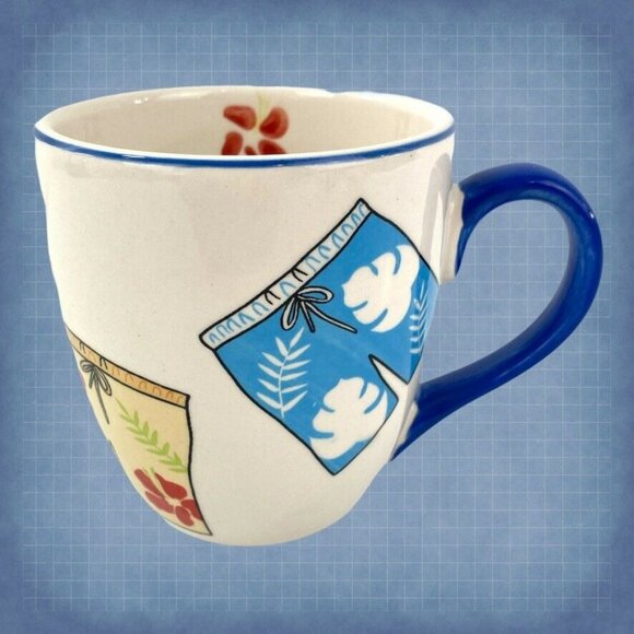 Canterbury Potteries 3 Coffee Tea Mugs 4" Beach Summer Hawaiian - Picture 9 of 12